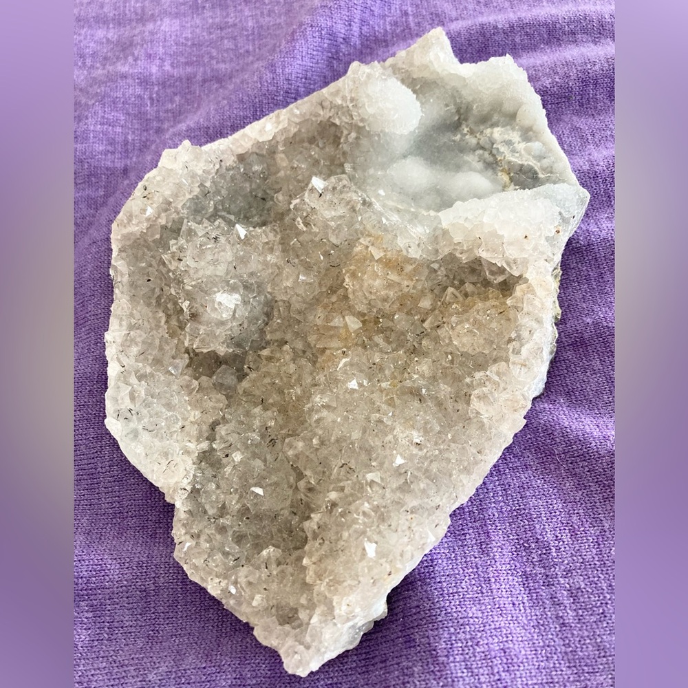 Crystal Quartz/Pale Lavender Sparkling Cluster - 6.5” in length